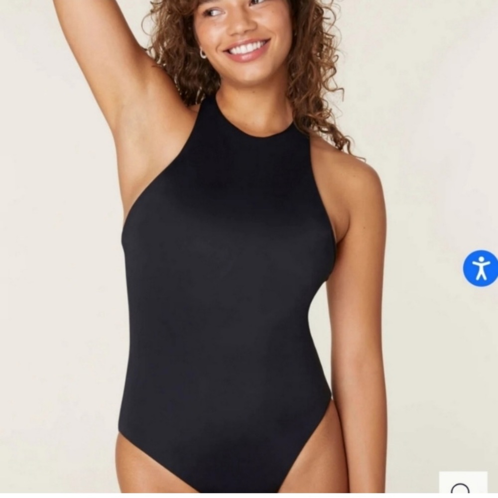Andie Black High-Neck One-Piece size Medium